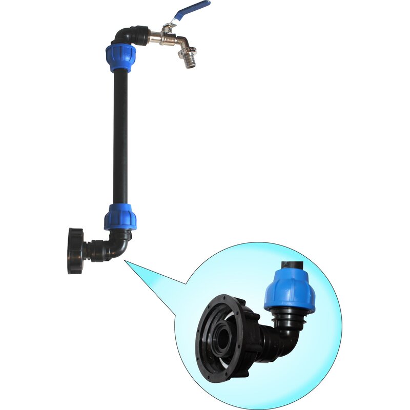 IBC Adapter mit 3/4" Auslaufhahn für IBC Regenwasser Tank und Kanister 1000L 