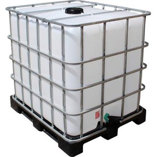 1000 Liter IBC Wassertank auf PE-Palette DN 150